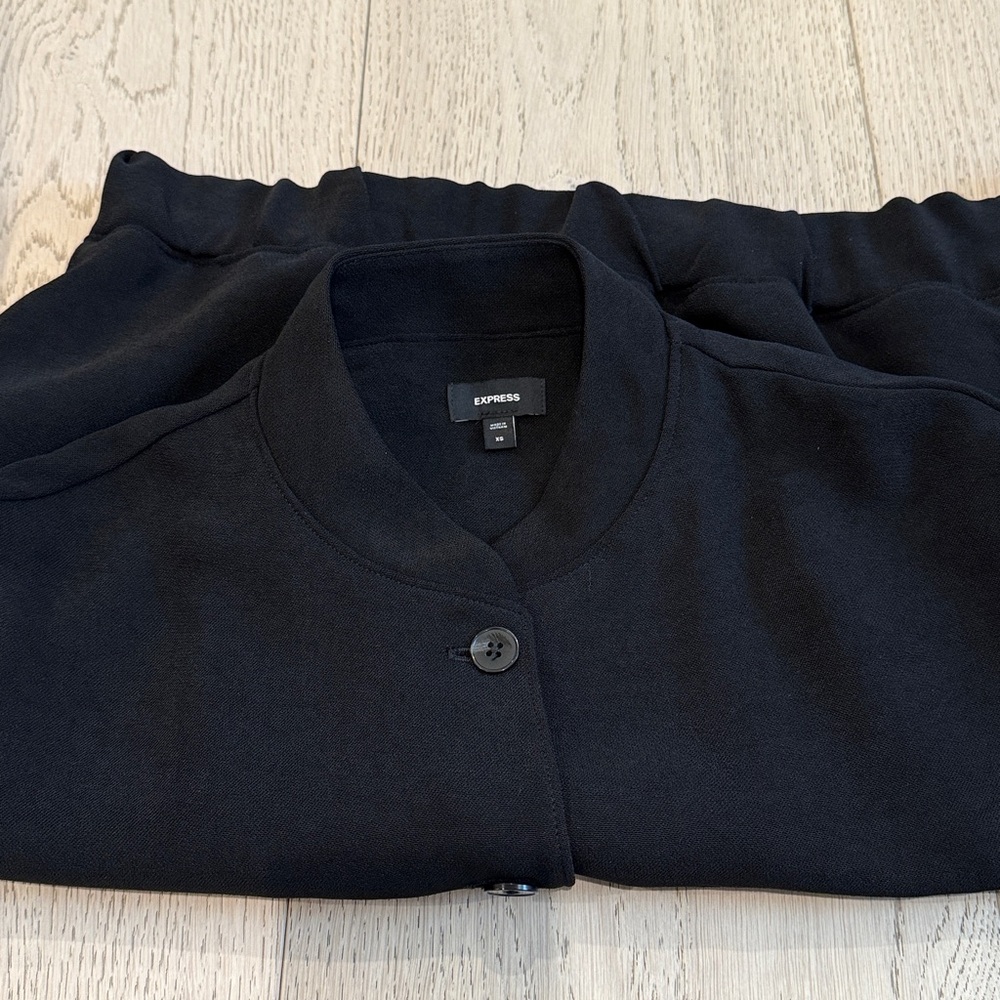 Express Patch Pocket Cropped Bomber Jacket In Pit… - image 4